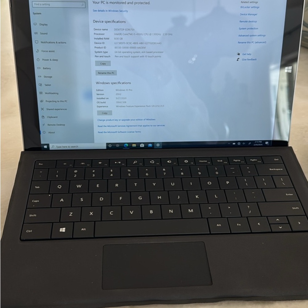 Microsoft Surface Tablet Black Cover with Charger